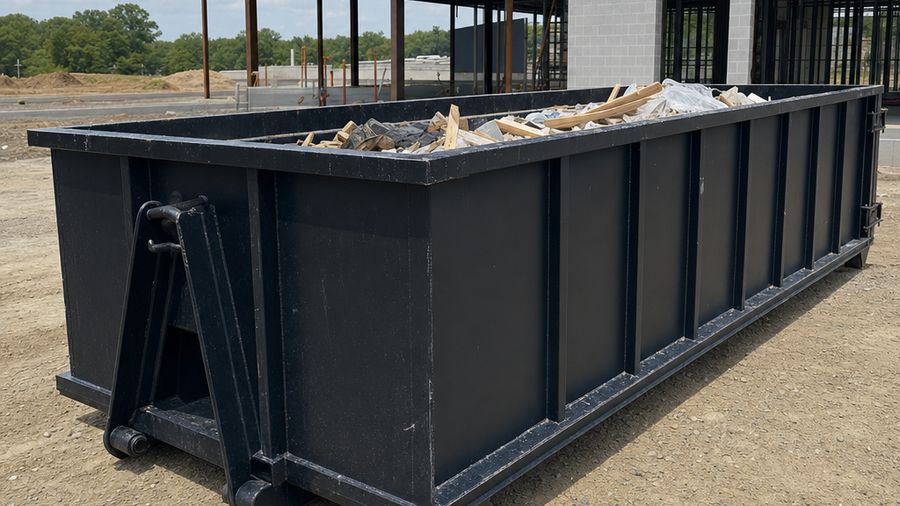 40-yard roll-off dumpster on a commercial construction lot
